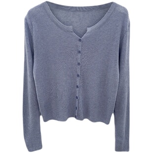 针织开衫女春秋外套薄款v领毛衣2026新款长袖修身针织衫早秋上衣