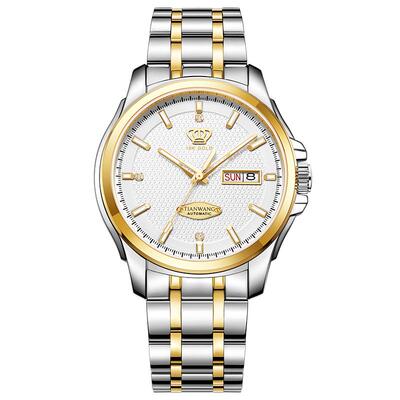 天王表金标送福双日历18K金LOGO男表大表盘自动机械手表51507