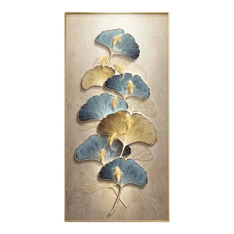 现代简约九鱼图玄关有框装饰画