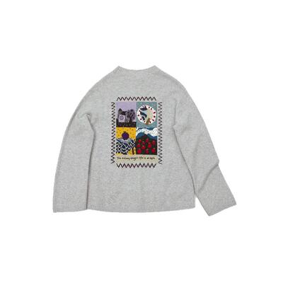 手摇嵌花图案洗溶毛衣