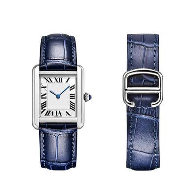 卡地亚坦克手表表带真皮牛皮男女