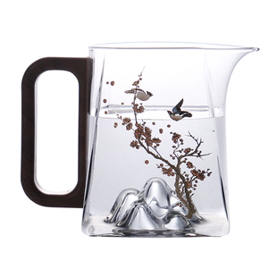 玻璃公道杯加厚高硼硅公杯耐热茶漏一体过滤网分茶器功夫茶具配件