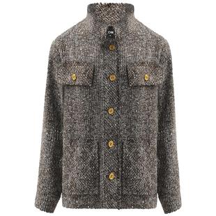 COCOBELLA静奢风珠片花纱毛呢外套女立领短款廓形小香风西装WL507