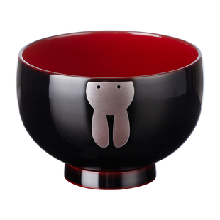 DEARYOU日本进口迷你漆器碗可爱小兔子饭碗餐碗可进洗碗机用小碗