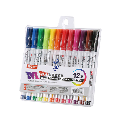 晨光彩色白板笔可擦儿童专用墨水彩色大容量易擦写加粗办公家用画笔记号笔教师黑板写字可擦彩笔画板水彩笔