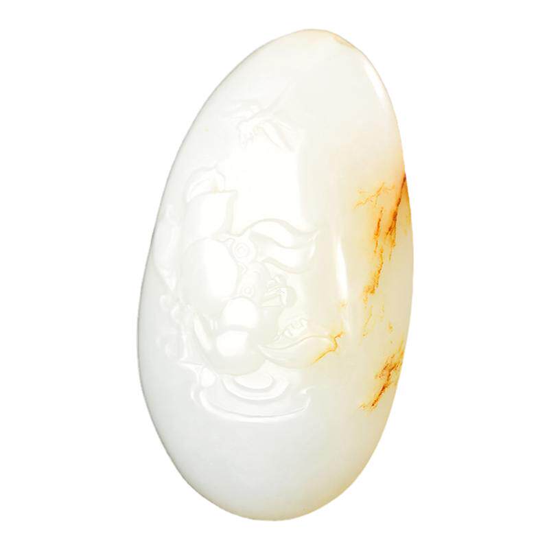 新疆和田玉籽料吊坠蜻蜓莲花一品