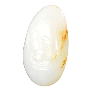 新疆和田玉籽料吊坠蜻蜓莲花一品