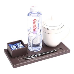 皮质会议室杯垫酒店客房水杯垫创意茶杯托商务办公用品定制LOGO皮