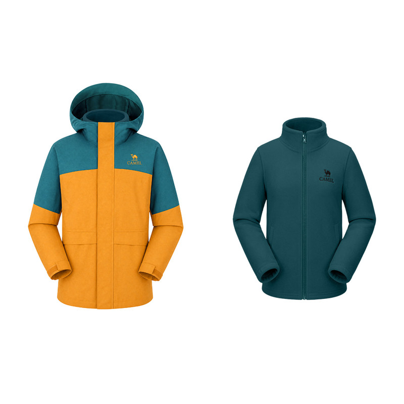 骆驼儿童冲锋衣三合一户外登山服