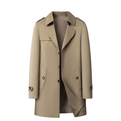 高端休闲风衣男中长秋冬男装外套