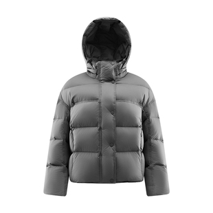 【陈都灵同款】艾莱依2025新款连帽羽绒服落肩袖宽松显瘦保暖外套