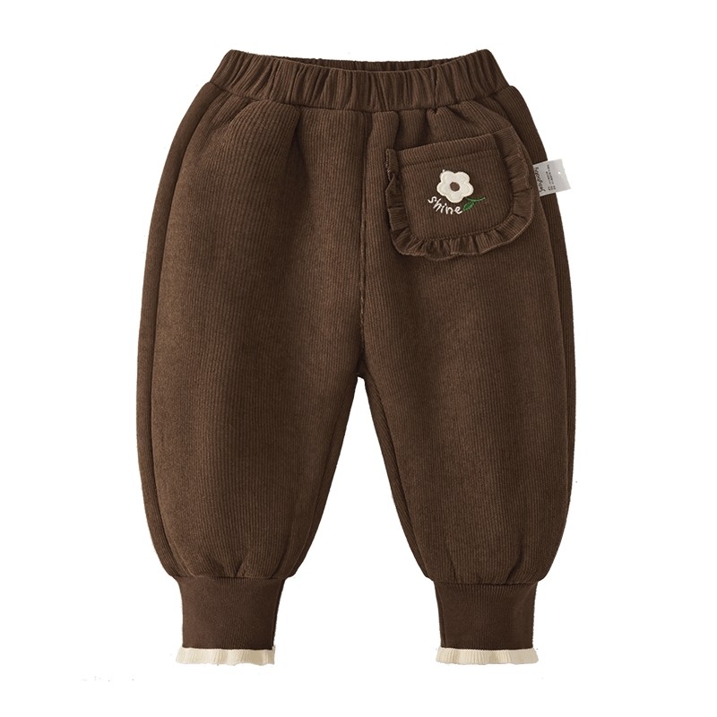 [抑菌远红外]女童棉裤秋冬儿童加绒新款女小童加厚宝宝外穿裤子冬