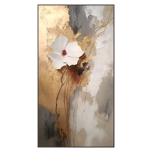 2025年新款玄关装饰画高级感抽象入户正对门挂画花卉过道走廊壁画