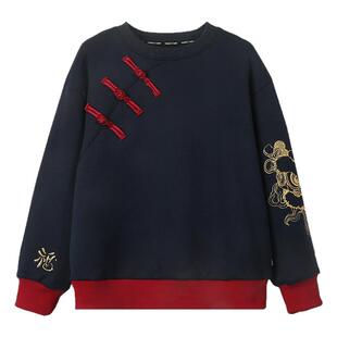 咕噜日记童装儿童新中式卫衣2025秋冬男童盘扣圆领上衣国潮风百搭