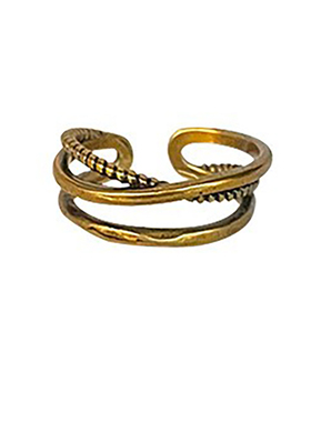 Vintage古着复古多层交叉戒指