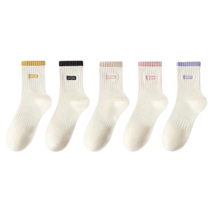 雅鹿袜子女款秋冬季2025新款爆款中筒袜双罗口束脚初中生运动袜子