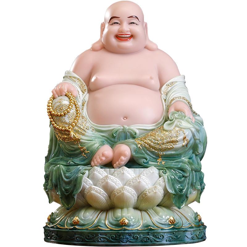 汉白玉弥勒佛像家用供奉大肚笑佛