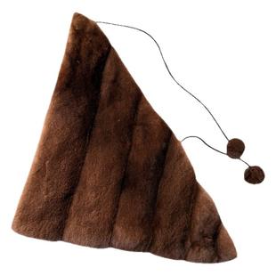 网红同款高奢进口水貂毛整皮三角巾保暖冬季毛球新款毛绒貂毛围巾