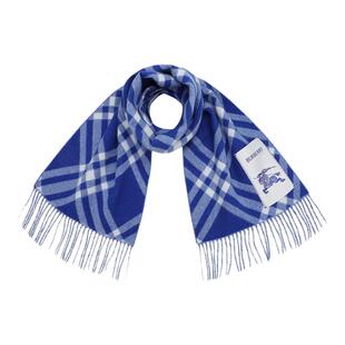 【自营】BURBERRY/博柏利 秋冬女士经典骑士微标格纹羊绒披肩围巾