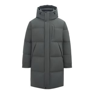 雪中飞2025男士中长款简约商务休闲连帽羽绒服直筒显瘦加厚保暖S