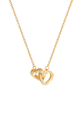 爱心双环项链女锁骨链钛钢高级感