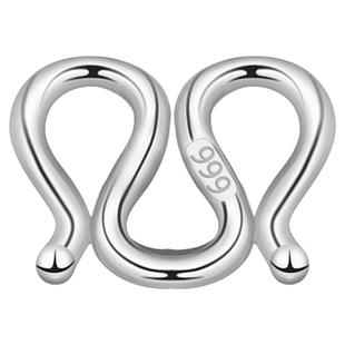 999纯银m扣s扣项链手链鱼钩扣首饰珍珠diy配件脚链凤扣头扣绳扣子