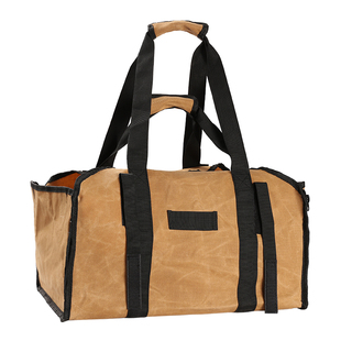 户外柴火包露营用品大容量便携两用木柴收纳袋帆布手提袋伐木袋包