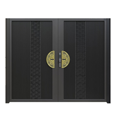 盛泰新中式铝艺电动铸铝精雕大门