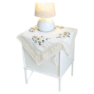 棉麻床头柜盖布防尘冰箱冰柜蕾丝小方巾盖布微波炉田园布艺台布