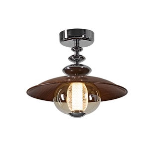 中古风吸顶灯创意法式复古卧室灯阳台灯艺术玻璃玄关过道走廊灯具