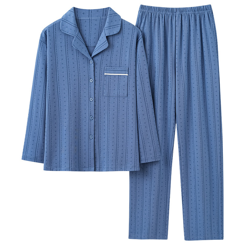 四季通用女士睡衣长袖开衫家居服