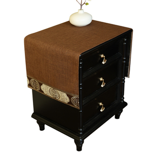 卧室轻奢床头柜盖布防尘罩垫布新中式高档小茶几桌布斗柜鞋柜盖巾