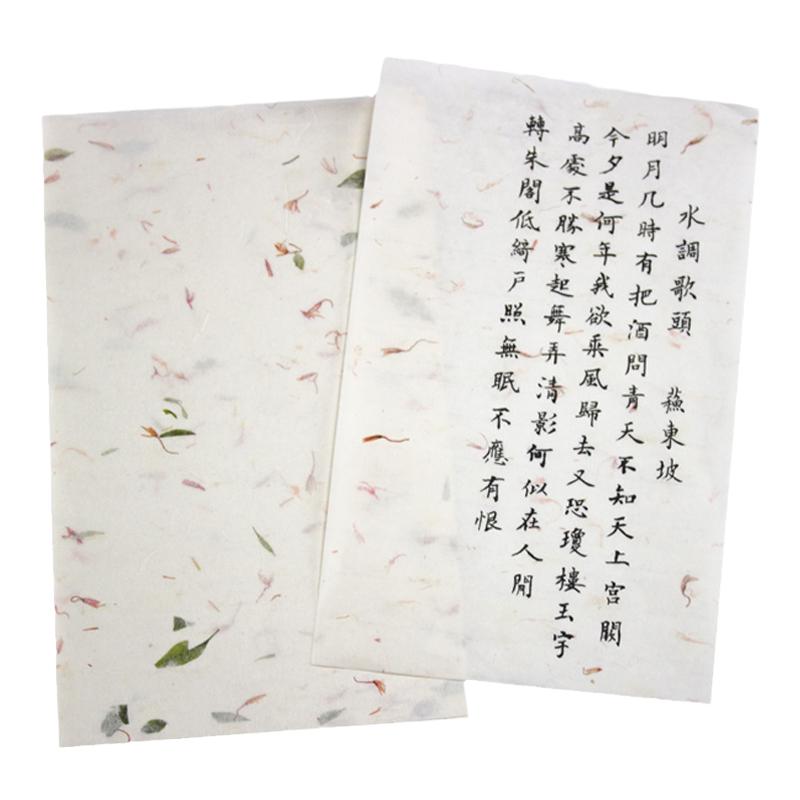 半生半熟宣纸花草云龙古风信纸