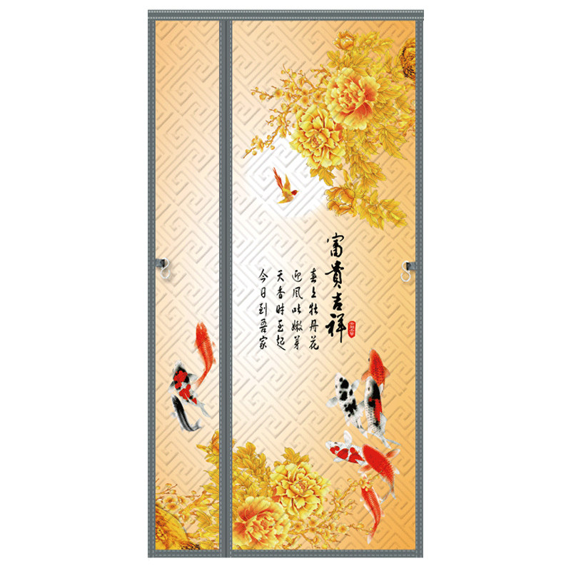 磁吸加厚保暖防寒棉门帘免打孔
