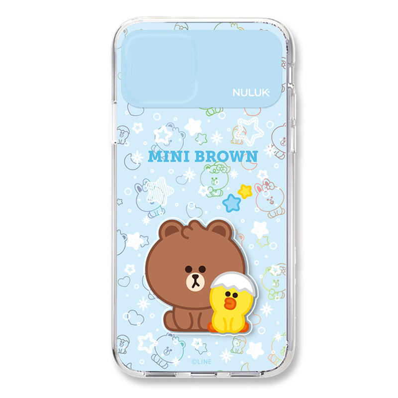 LINE布朗熊iPhone11来电闪手机壳MAX卡通XS可爱PRO发光防摔软套女