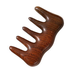 金丝檀木按摩梳头部梳按摩器扇形点位便携按摩檀木梳头部按摩器