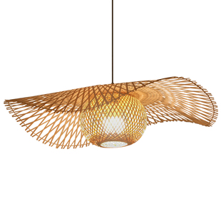 新中式竹编吊灯禅意名宿风民宿茶室店铺商用艺术创意个性装饰灯具