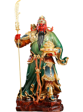 纯铜贴金关公神像摆件店铺供奉