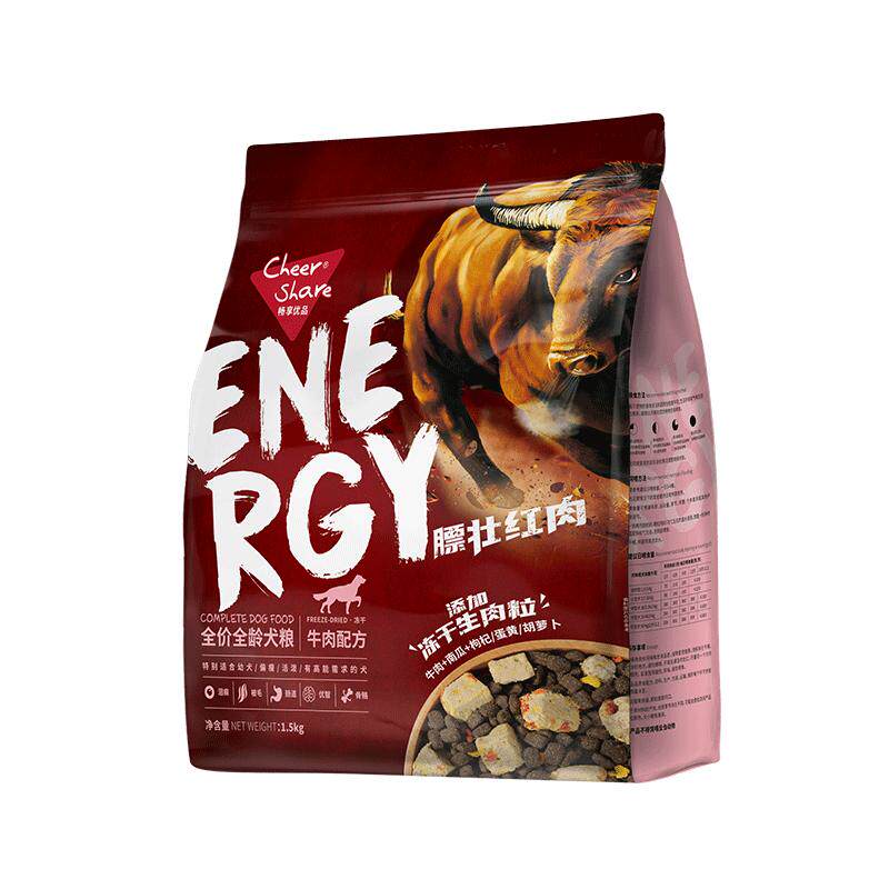 畅享优品膘壮红肉冻干狗粮1.5kg