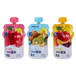 功夫小鸭DHA藻油果泥儿童零食佐餐泥苹果香蕉西梅味儿水果泥1袋