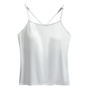 露背莫代尔带胸垫三伏天晒背女美背吊带肚兜裸背上衣