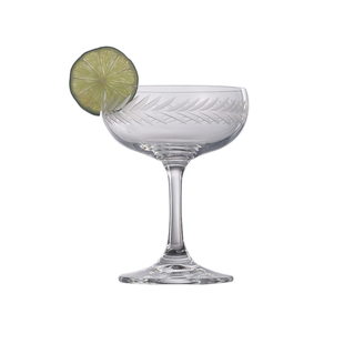 酒吧灵魂无铅水晶经典手工刻花古典马天尼杯复古鸡尾酒蝶形香槟杯