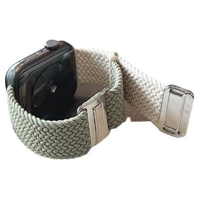 表带拼色编织尼龙回环弹力磁吸