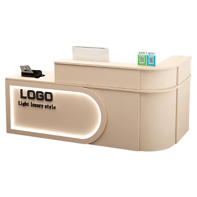 收银台柜台圆弧转角小型超市便利店美容院前台接待台理发店吧台桌