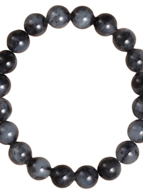 籽料青花和田玉黑白分明手串