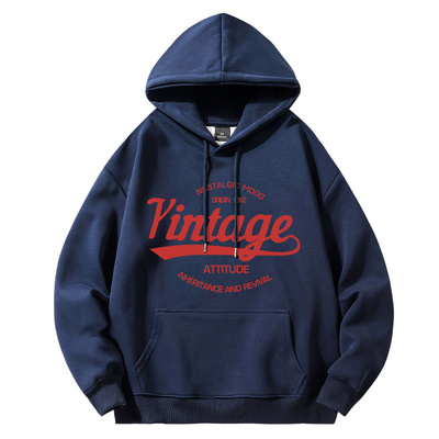 NASA联名2024年卫衣秋冬款男保暖潮牌连帽印花衣套头款百搭外套