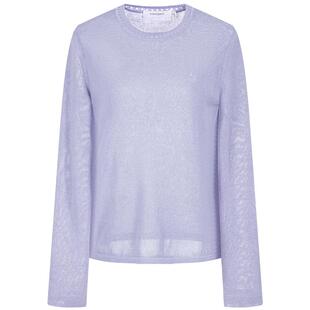 Navigare意大利小帆船紫色圆领针织衫女2026春季薄款打底衫罩衫