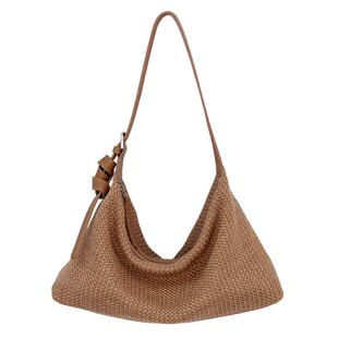 jpjclassic夏日新款草编休闲腋下包慵懒风单肩斜挎托特包通勤