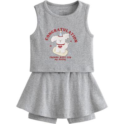 【云感柔软】马克珍妮女童休闲弹力背心套装 宝宝夏装新款550763