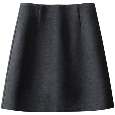 简约减龄毛呢半身裙a字短裙